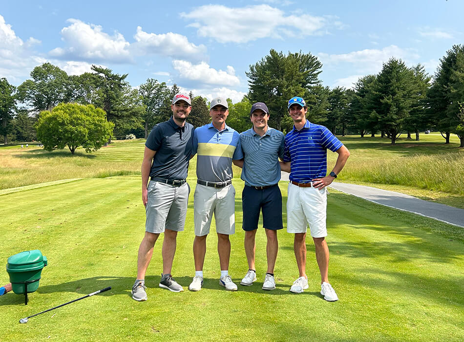 friends on golf course